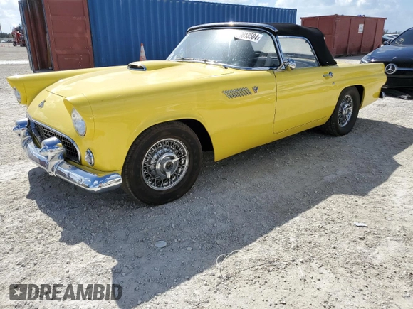 1955 Ford Thunderbird with VIN P5FH253117, listed as a Copart auction lot 79018504 with 80,425 mi miles and Salvage Title. Bid and sale history available at DreamBid. Image 1.
