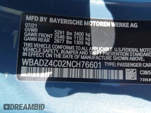 2022 BMW 8 Series 840i with VIN WBADZ4C02NCH76601, listed as a IAAI auction lot 41828172 with 23,168 mi miles. Bid and sale history available at carsss.com. Image 9.