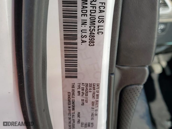 2021 Jeep Grand Cherokee SRT with VIN 1C4RJFDJ0MC548983, listed as a Copart auction lot 84048824 with 45,247 mi miles and Salvage Title. Bid and sale history available at carsss.com. Image 14.