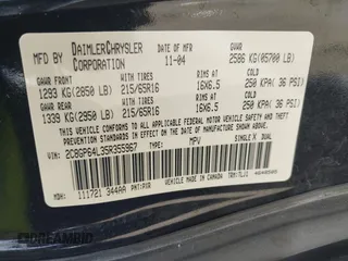 2005 Chrysler Town & Country Limited with VIN 2C8GP64L35R355967, listed as a IAAI auction lot 42106189 with 287,568 mi miles. Bid and sale history available at carsss.com. Image 9.
