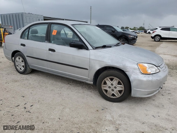 2003 Honda Civic DX with VIN 2HGES161X3H551530, listed as a Copart auction lot 52491805 with 0 mi miles and Salvage Title. Bid and sale history available at carsss.com. Image 4.