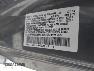 2014 Honda Odyssey LX с VIN 5FNRL5H2XEB094964, выставлен на аукционе IAAI как лот 42131411 с пробегом 175 825 миль миль и . История ставок и продаж доступна на DreamBid. Изображение 9.