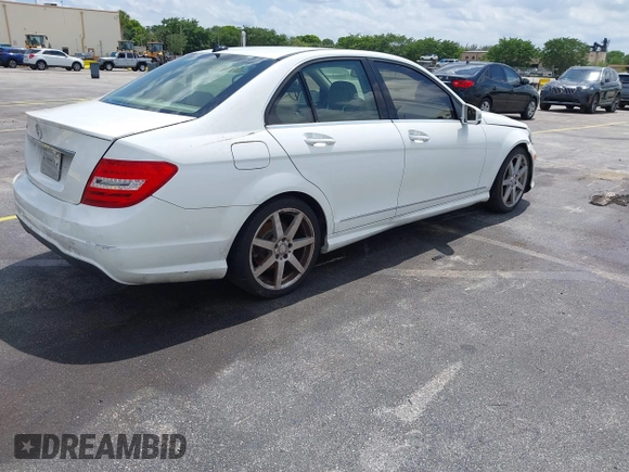 2014 Mercedes-Benz C 250 Sport with VIN WDDGF4HB0EG255701, listed as a IAAI auction lot 42213602 with 107,102 mi miles and . Bid and sale history available at carsss.com. Image 4.