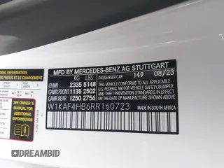 2024 Mercedes-Benz C 300 with VIN W1KAF4HB6RR160723, listed as a IAAI auction lot 41786550 with 7,204 mi miles and . Bid and sale history available at DreamBid. Image 9.