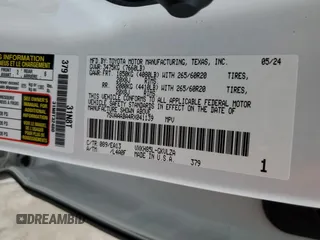 2024 Toyota Sequoia SR5 with VIN 7SVAAABA4RX041139, listed as a Copart auction lot 43978865 with 4,742 mi miles and Salvage Title. Bid and sale history available at carsss.com. Image 13.