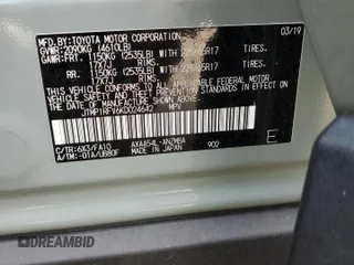 2019 Toyota RAV4 XLE with VIN JTMP1RFV6KD024642, listed as a Copart auction lot 57631075 with 36,051 mi miles and Salvage title. Bid and sale history available at DreamBid. Image 13.