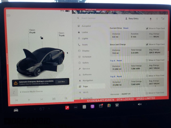 2023 Tesla Model 3 z VIN 5YJ3E1EA4PF458674, wystawiony jako Copart lot #60168815 z przebiegiem 49 007 mil mil oraz Szkoda całkowita • Salvage title. Historia ofert i sprzedaży dostępna na DreamBid. Obrazek 9.