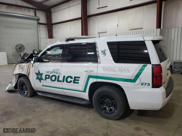 2017 Chevrolet Tahoe Commercial with VIN 1GNLCDECXHR150484, listed as a Copart auction lot 43262125 with 0 mi miles and Salvage Title. Bid and sale history available at carsss.com. Image 2.