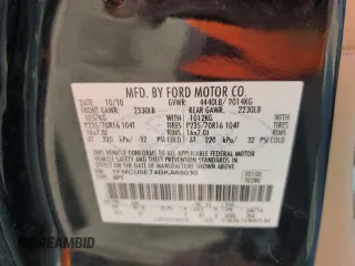 2011 Ford Escape Limited с VIN 1FMCU0E74BKA66030, выставлен на аукционе Copart как лот 62301345 с пробегом Не указан миль и Чистый • Clean title. История ставок и продаж доступна на DreamBid. Изображение 13.