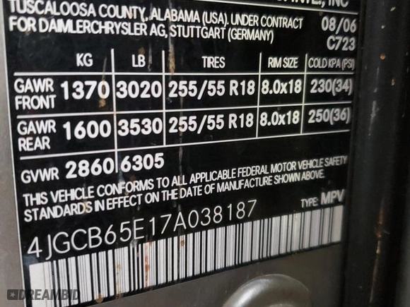 2007 Mercedes-Benz R-Class 3.5L with VIN 4JGCB65E17A038187, listed as a Copart auction lot 70896134 with 9,338 mi miles and Salvage Title. Bid and sale history available at carsss.com. Image 15.