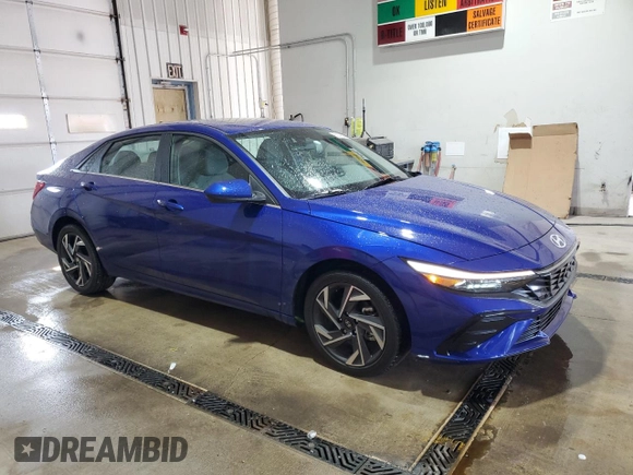 2024 Hyundai Elantra SEL with VIN KMHLS4DG1RU780582, listed as a Copart auction lot 53147805 with 4,282 mi miles and Salvage Title. Bid and sale history available at DreamBid. Image 4.