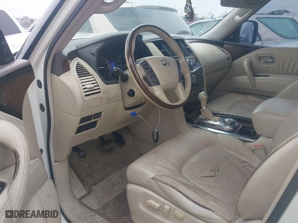2012 Infiniti QX56 7-passenger with VIN JN8AZ2NE5C9016743, listed as a IAAI auction lot 41288127 with 191095 miles. Bid and sale history available at carsss.com. Image 5.