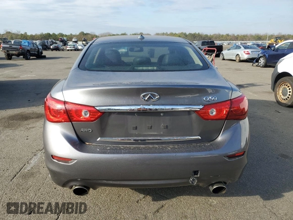 2017 Infiniti Q50 2.0t Sport with VIN JN1CV7AR2HM681807, listed as a Copart auction lot 79299294 with 61,816 mi miles and Salvage Title. Bid and sale history available at carsss.com. Image 6.