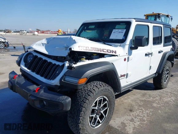2024 Jeep Wrangler Rubicon with VIN 1C4PJXFG6RW291185, listed as a IAAI auction lot 41773050 with 12,400 mi miles and . Bid and sale history available at DreamBid. Image 17.