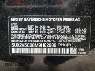 2021 BMW X4 M40i z VIN 5UX2V5C08M9H82988, wystawiony jako Copart lot #88169095 z przebiegiem 61 826 mil mil oraz Szkoda całkowita • Salvage title. Historia ofert i sprzedaży dostępna na DreamBid. Obrazek 13.