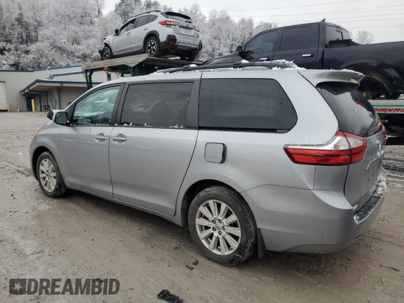 2017 Toyota Sienna LE with VIN 5TDJZ3DC5HS187003, listed as a Copart auction lot 84182284 with 85,045 mi miles and Salvage Title. Bid and sale history available at carsss.com. Image 2.