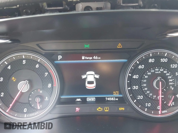 2020 Genesis G70 2.0T z VIN KMTG34LA0LU055791, wystawiony jako IAAI lot #42612619 z przebiegiem 74 582 mil mil oraz . Historia ofert i sprzedaży dostępna na DreamBid. Obrazek 7.
