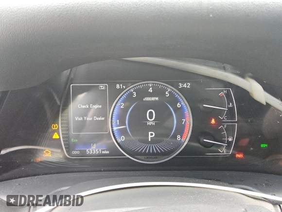 2022 Lexus ES 350 with VIN 58ADZ1B15NU113675, listed as a Copart auction lot 52901135 with 53,351 mi miles and Clean title. Bid and sale history available at DreamBid. Image 9.