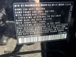 2024 Volkswagen Tiguan Wolfsburg Edition with VIN 3VVAB7AX2RM229276, listed as a Copart auction lot 60845445 with 859 mi miles and Salvage title. Bid and sale history available at DreamBid. Image 14.