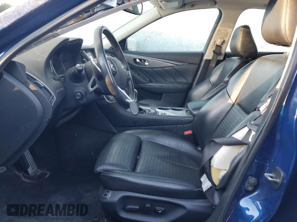 2016 Infiniti Q50 Red Sport 400 with VIN JN1FV7AR5GM450301, listed as a Copart auction lot 87959525 with 102,315 mi miles and Salvage Title. Bid and sale history available at DreamBid. Image 7.