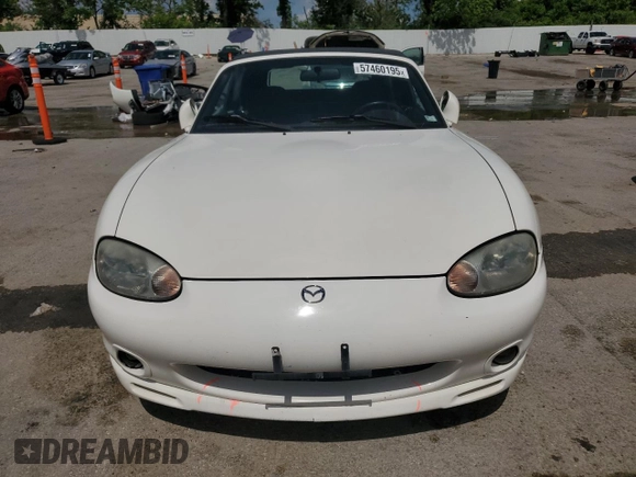 2000 Mazda MX-5 Miata with VIN JM1NB3531Y0152594, listed as a Copart auction lot 57460195 with 78,139 mi miles and Salvage title. Bid and sale history available at DreamBid. Image 5.