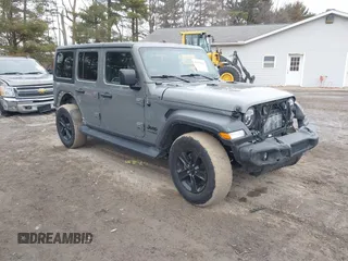 2021 Jeep Wrangler Unlimited Sport Altitude with VIN 1C4HJXDG1MW603784, listed as a IAAI auction lot 41509231 with 102,567 mi miles and . Bid and sale history available at DreamBid. Image 1.