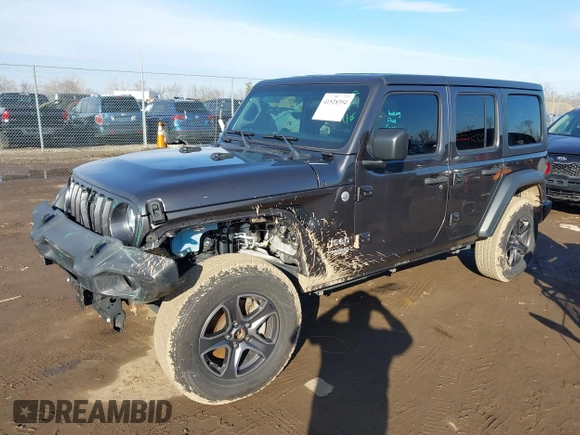 2018 Jeep Wrangler Unlimited Sport S with VIN 1C4HJXDN0JW255003, listed as a IAAI auction lot 41528394 with 55,660 mi miles and . Bid and sale history available at DreamBid. Image 18.
