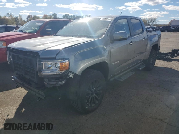 2021 GMC Canyon 4WD Elevation with VIN 1GTG6CEN0M1206440, listed as a Copart auction lot 75977144 with 43,943 mi miles and Salvage Title. Bid and sale history available at carsss.com. Image 1.