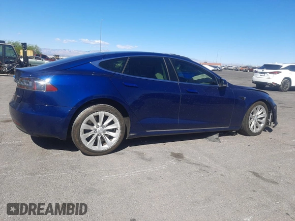 2017 Tesla Model S 100D with VIN 5YJSA1E25HF222360, listed as a Copart auction lot 56799165 with Not provided miles and Salvage title. Bid and sale history available at DreamBid. Image 3.