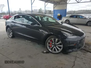 2019 Tesla Model 3 Long Range with VIN 5YJ3E1EB5KF434594, listed as a Copart auction lot 49093515 with 0 mi miles and Salvage Title. Bid and sale history available at carsss.com. Image 4.
