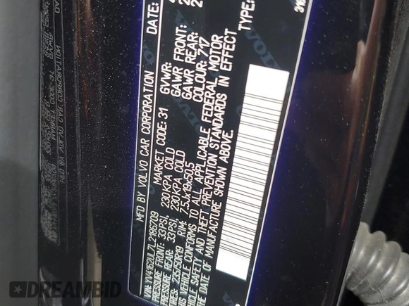 2020 Volvo XC40 Inscription z VIN YV4162UL7L2186709, wystawiony jako Copart lot #74259414 z przebiegiem Nie podano mil oraz Nie do naprawy • Non repairable. Historia ofert i sprzedaży dostępna na DreamBid. Obrazek 14.