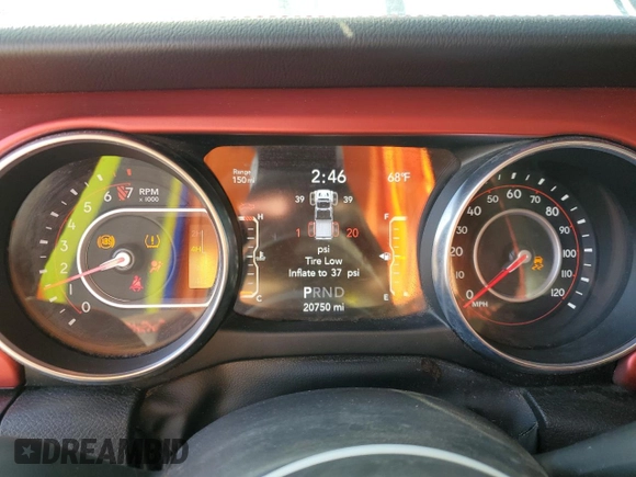 2022 Jeep Gladiator Rubicon with VIN 1C6JJTBG6NL142413, listed as a Copart auction lot 86098244 with 20,750 mi miles and Salvage title. Bid and sale history available at DreamBid. Image 9.
