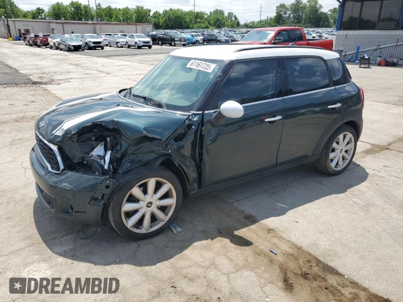 2013 MINI Countryman S with VIN WMWZC3C58DWP21965, listed as a Copart auction lot 61161735 with 142,797 mi miles and Salvage title. Bid and sale history available at DreamBid. Image 1.