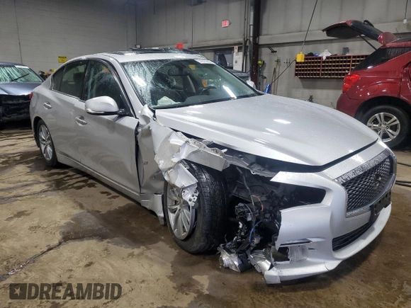 2015 Infiniti Q50 with VIN JN1BV7AR8FM400621, listed as a Copart auction lot 51675905 with 118,067 mi miles and Salvage title. Bid and sale history available at DreamBid. Image 4.