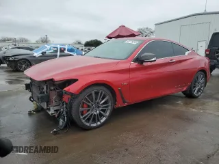 2017 Infiniti Q60 Red Sport 400 with VIN JN1FV7EK5HM610790, listed as a Copart auction lot 45775315 with 83,822 mi miles and Salvage Title. Bid and sale history available at carsss.com. Image 1.