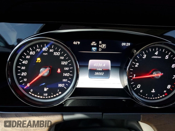 2018 Mercedes-Benz E 300 with VIN WDDZF4KBXJA464197, listed as a Copart auction lot 53205215 with 38,002 mi miles and Salvage title. Bid and sale history available at DreamBid. Image 9.
