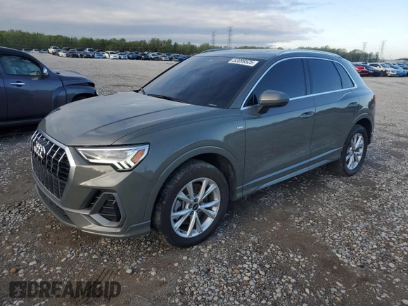 2023 Audi Q3 S line Premium z VIN WA1DECF35P1094199, wystawiony jako Copart lot #52099525 z przebiegiem 50 304 mil mil oraz Szkody całkowita. Historia ofert i sprzedaży dostępna na DreamBid. Obrazek 1.