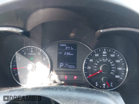 2014 Kia Forte LX with VIN KNAFK4A69E5147424, listed as a IAAI auction lot 41913598 with 117,503 mi miles. Bid and sale history available at carsss.com. Image 7.