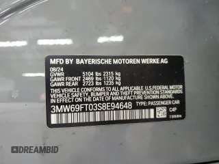 2025 BMW 3 Series M340i xDrive with VIN 3MW69FT03S8E94648, listed as a Copart auction lot 48561965 with 6,093 mi miles and Salvage Title. Bid and sale history available at carsss.com. Image 13.