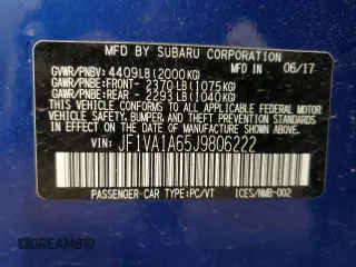 2018 Subaru WRX with VIN JF1VA1A65J9806222, listed as a Copart auction lot 89337105 with 106,725 mi miles and Salvage Title. Bid and sale history available at carsss.com. Image 12.