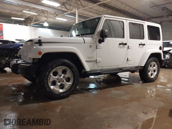 2014 Jeep Wrangler Unlimited Sahara with VIN 1C4BJWEG1EL326605, listed as a IAAI auction lot 41325037 with 135,824 mi miles. Bid and sale history available at carsss.com. Image 14.