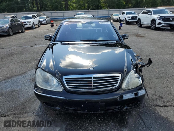 2002 Mercedes-Benz S 500 with VIN WDBNG75J92A289239, listed as a Copart auction lot 59052135 with Not provided miles and Salvage title. Bid and sale history available at DreamBid. Image 5.