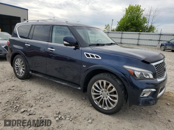 2015 Infiniti QX80 with VIN JN8AZ2NE7F9081484, listed as a Copart auction lot 57879025 with 198,737 mi miles and Non repairable. Bid and sale history available at DreamBid. Image 4.