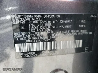 2017 Toyota RAV4 LE with VIN JTMZFREV1HJ105649, listed as a Copart auction lot 51488355 with 207,126 mi miles and Salvage Title. Bid and sale history available at carsss.com. Image 15.