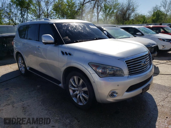 2011 Infiniti QX56 7-passenger with VIN JN8AZ2NEXB9002920, listed as a Copart auction lot 50844654 with 189,495 mi miles and Salvage Title. Bid and sale history available at carsss.com. Image 4.
