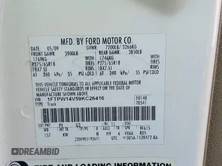 2009 Ford F-150 XL with VIN 1FTPW14V59KC26416, listed as a IAAI auction lot 41630034 with 120,455 mi miles. Bid and sale history available at carsss.com. Image 9.