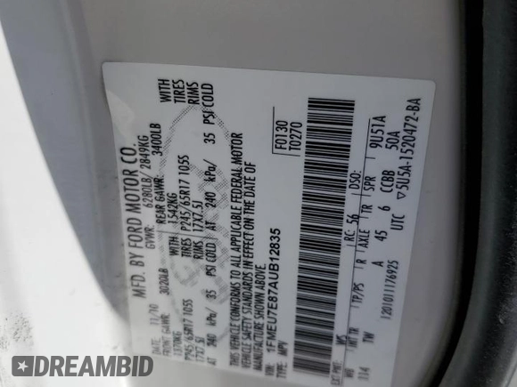 2010 Ford Explorer Eddie Bauer z VIN 1FMEU7E87AUB12835, wystawiony jako Copart lot #53271045 z przebiegiem 154 046 mil mil oraz Szkoda całkowita • Salvage title. Historia ofert i sprzedaży dostępna na DreamBid. Obrazek 15.