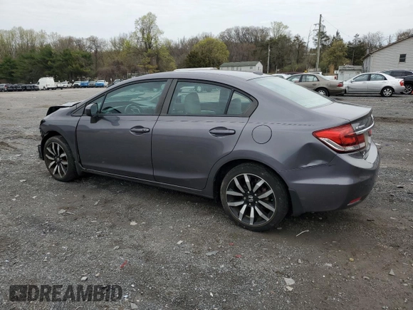 2015 Honda Civic EX-L with VIN 2HGFB2F99FH525523, listed as a Copart auction lot 53046005 with 23,618 mi miles and Salvage Title. Bid and sale history available at DreamBid. Image 2.