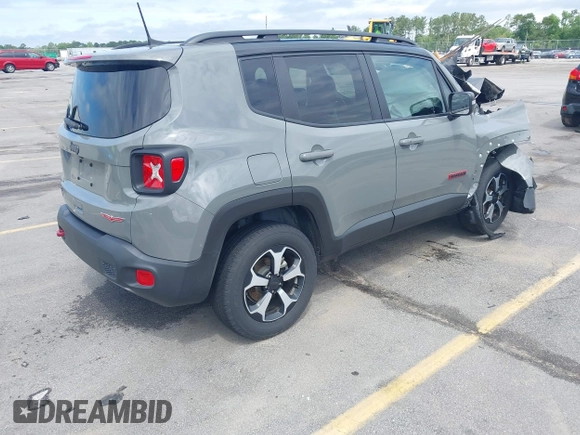 2021 Jeep Renegade Trailhawk with VIN ZACNJDC19MPN29653, listed as a IAAI auction lot 42354229 with 58,106 mi miles and . Bid and sale history available at DreamBid. Image 4.
