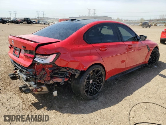 2023 BMW M3 Competition xDrive with VIN WBS43AY03PFN58833, listed as a Copart auction lot 53301495 with 32,032 mi miles and Salvage title. Bid and sale history available at DreamBid. Image 3.